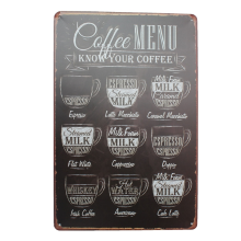 Meco Cafe Menu Tin Sign Vintage Metal Plaque Bar Pub Wall Decor