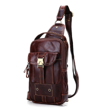 Meco Ekphero® Men Genuine Leather Casual Vintage Chest Bag Small Shoulder Bags