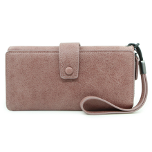 Meco Elegant Pure Color Pu Leather Long Wallet Multi Slots Purse For Women