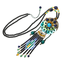 Meco Ethnic Necklace Vintage Beads Blue Jade Necklace Wholesale For Women