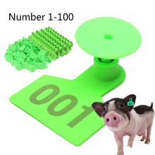 Meco Green Plastic 1 100 Number Animal Livestock Ear Tag For Goat Sheep Pig