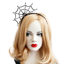 Meco Halloween Party Princess Spider Web Hair Ornaments Toys Vintage Baroque Girl Tiara Fashion Lace Hair Bands