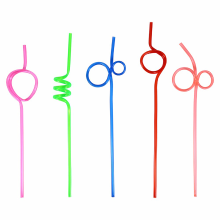 Meco Honana Cf St01 Colorful Crazy Curly Loop Plastic Drinking Straws For Birthday Party Bar