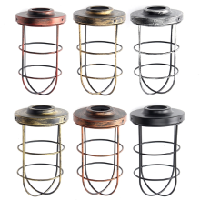 Meco Iron Vintage Ceiling Light Fitting Lamp Bulb Long Shape Cage Bar Cafe Lampshade