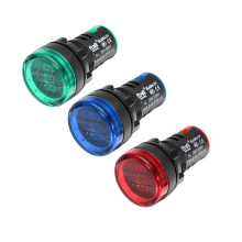 Meco Machifit 3pcs 22mm Digital Voltmeter Ac 20 500v Voltage Meter Gauge Digital Display Indicator Lamp