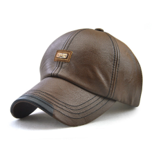 Meco Men Vintage Man Made Leather Baseball Cap Outdoor Windproof Warm Hats Adjustable Sports Caps