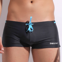 Meco Mens Beach Swimming Spa Low Waist Sexy Solid Color Shorts Summer Casual Trunks