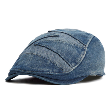 Meco Mens Vintage Denim Cowboy Hat Casual Outdoor Beret Buckle Flat Caps Adjustable