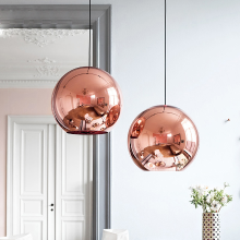 Meco Nordic Globe Glass Copper Color Pendant Light Dinning Room Living Room Hanging Lamp Home Decoration