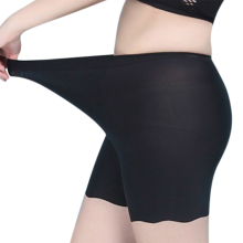 Meco Sexy Comfortable Seamless Ice Silk Elastic Solid Color Mid Waist Boyshorts