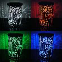 Meco Solar Lotus Pattern Iron Color Changing Led Light For Garden Gate Bedroom Decor