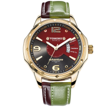Meco Tomoro Brand Tmr0214 Calendar Dual Colors Leather Men Quartz Casual Stylish Male Wrist Watch