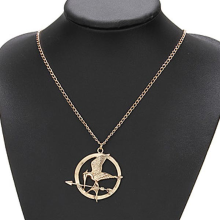 Meco Vintage Bronze Gold Bird Long Chain Necklace Cotume Jewelry