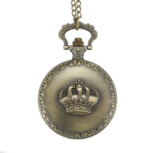 Meco Vintage Crown Retro Chain Quartz Analog Pocket Watch