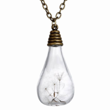 Meco Vintage Dandelion Glass Bottle Pendant Necklace Women Jewelry