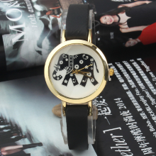 Meco Vintage Elephant Printed Leather Band Quartz Watch