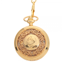 Meco Vintage Gold Quartz Pocket Watch Luxury Green Emerald Stone Necklace Gothic Fashion Retro Watches