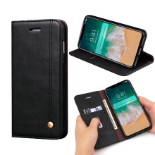 Meco Vintage Magnetic Flip Wallet Card Slot Kickstand Case For Iphone X