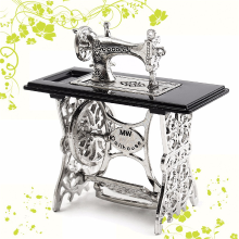 Meco Vintage Miniature Dollhouse Furniture Sewing Machine Furniture Table Metal Home Decoration