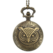 Meco Vintage Owl Pattern Chain Retro Analog Quartz Pocket Watch