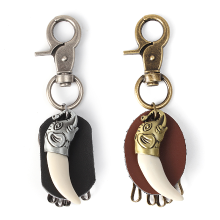 Meco Vintage Retro Spike Elephant Leather Car Key Chain Ring