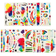 Meco Waterproof Graffiti Tattoo Sticker Temporary Tattoos Multicolor Finger Ink Painting Removable