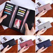 Meco Women Colorful Foldable Pu Leather Clutch Bag Wallet Card Holder Purse Phone Cash Storage Bag