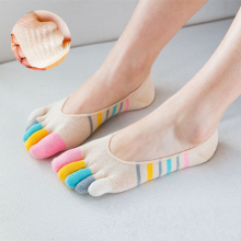 Meco Women Ladies Five Toes Colorful Boat Sock Breathable Anti Skid Invisibility Socks Comfortable
