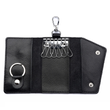 Menico Heren Lederen Vintage EDC Sleutelkaarten Opbergtas Dubbele Snap Sluiting Portemonnee