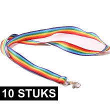 Merkloos 10x Keycords regenboog/rainbow kleuren