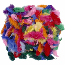 Merkloos 50 gram gekleurde decoratie veren
