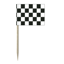 Merkloos 50x Cocktailprikkers race/finish vlag   8 cm   decoratie   prikkertjes   Formule 1