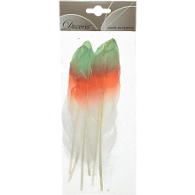 Merkloos 6x Groen/oranje/witte sierveren 18 cm decoraties