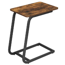 Merkloos ACAZA Bijzettafel met Vintage Look, 50x62x35 cm, Zwart en Bruin