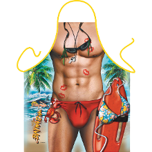 Merkloos BBQ/Keuken schort   Sexy Baywatch/strandwacht print   carnaval   Cadeau voor mannen   one size