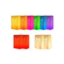 Merkloos Candle bags   10x   hartjes kleurenmix   brandvertragend papier   26 cm