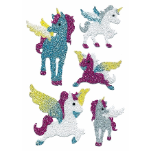 Merkloos Eenhoorn stickers   glitters   2 vellen   zelfklevend   decoratie sticker