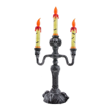 Merkloos Halloween decoratie kandelaar met licht   40 cm   Horror thema
