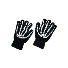 Merkloos Halloween/Horror skeletten thema print verkleed handschoenen   zwart   volwassenen   one size