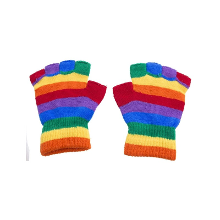 Merkloos Handschoenen zonder vingers   regenboog kleuren   one size   voor volwassenen