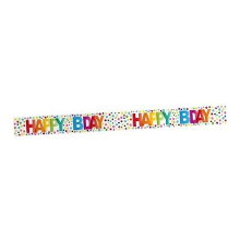 Merkloos Happy B day markeerlint met stippen 15 meter