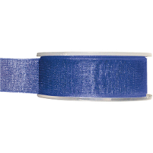 Merkloos Hobby/decoratie organza sierlint   blauw   2,5 cm x 20 meter   Cadeaulint   inpakken