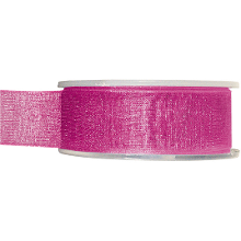 Merkloos Hobby/decoratie organza sierlint   fuchsia roze   2,5 cm x 20 meter   Cadeaulint   inpakken