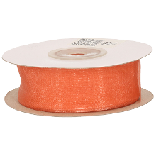Merkloos Hobby/decoratie organza sierlint   oranje   2,5 cm x 20 meter   Cadeaulint   inpakken