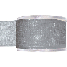 Merkloos Hobby/decoratie sierlint   grijs   organza   4 cm x 20 meter