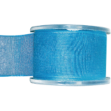 Merkloos Hobby/decoratie sierlint   turquoise   organza   4 cm x 20 meter