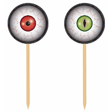 Merkloos Horror halloween thema cocktailprikkers   met oogbollen   20x stuks   Tafel decoratie / versiering