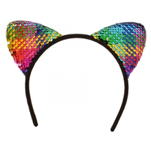 Merkloos Katten/poezen oortjes diadeem/haarband   Gekleurde pailletten   voor dames
