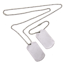 Merkloos Leger thema ketting   2 Dogtags   zilver   soldaten verkleed accessoire