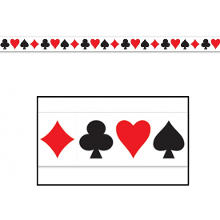 Merkloos Markeerlint casino/kaartspellen   6 meter   Decoratie lint Las Vegas versiering/feestartikelen